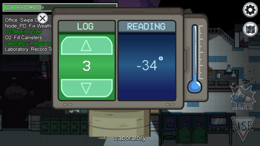 log temperatura among us polus