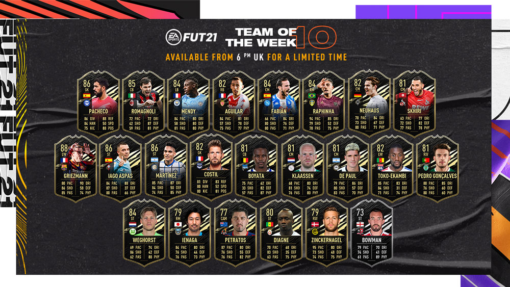 alineacion del totw 10 revelada