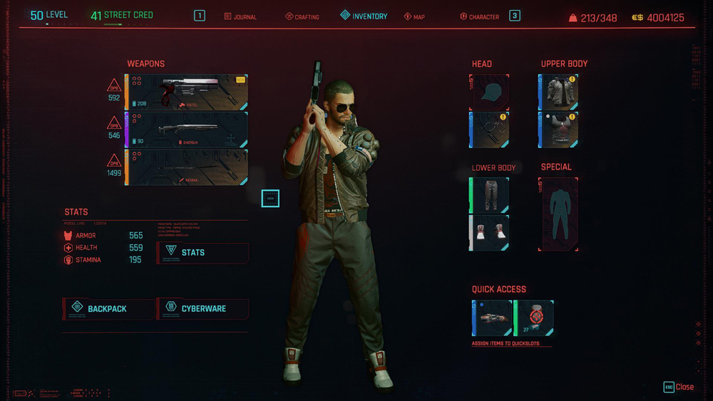 nivel maximo de personaje cyberpunk 2077