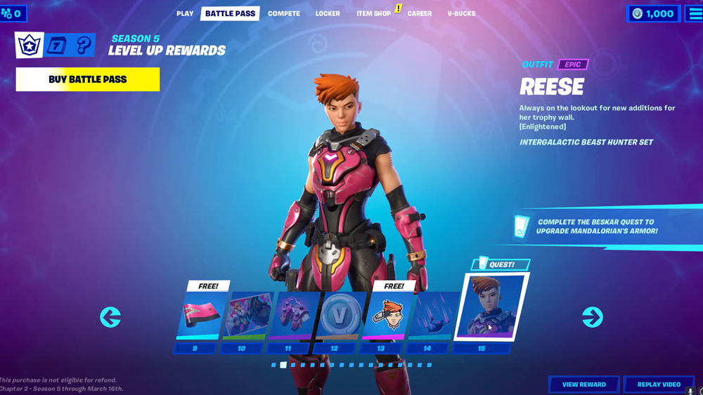 reese nivel 15 fortnite temporada 5