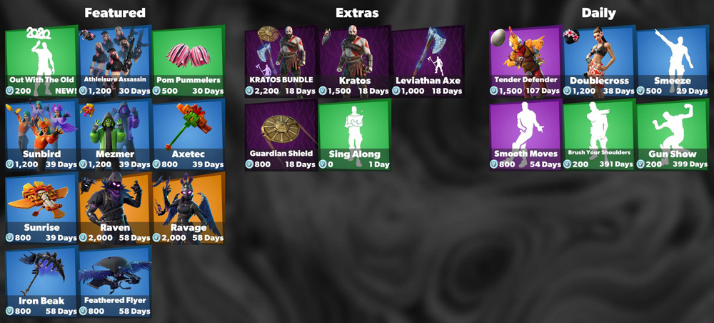 tienda de articulos fortnite 29 de diciembre