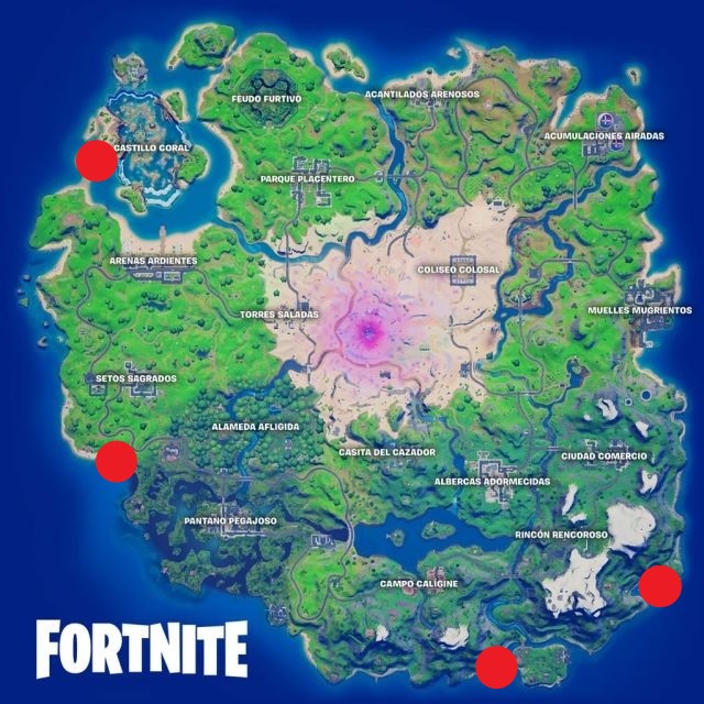 ubicacion estatuas de piedra donde estan desafio mision semana 9 fortnite bailar