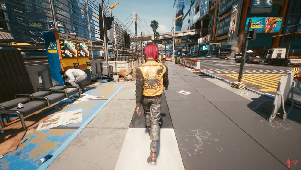 cyberpunk 2077 paseando en tercera persona