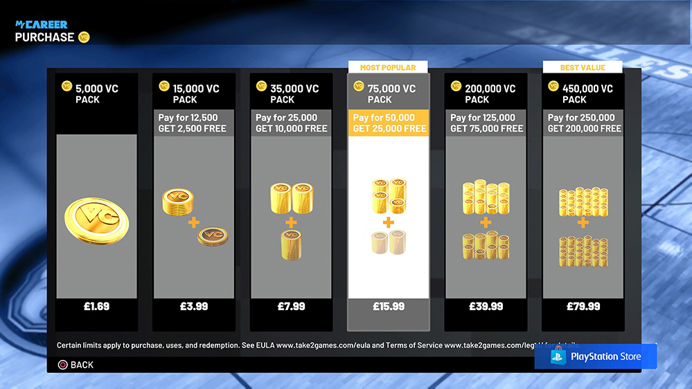 microtransacciones en 2k21 nba 2k22 lista de deseos