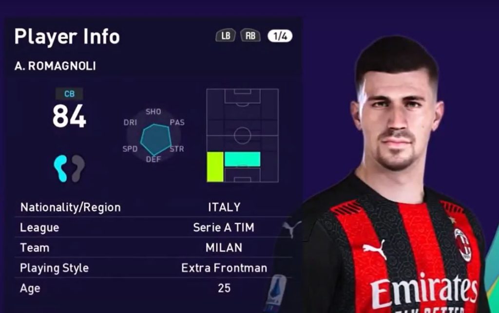 romagnoli dp 4 0 pes 2021