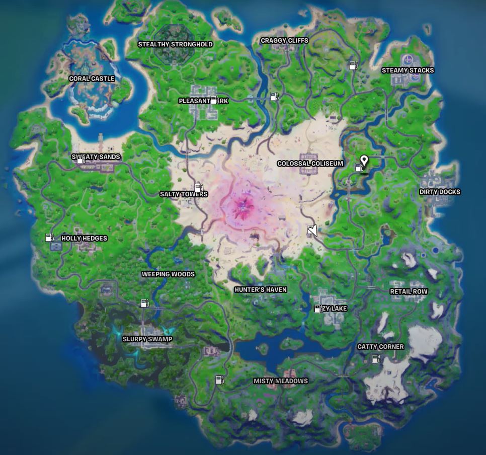 todas las gasolineras mapa fortnite temporada 5