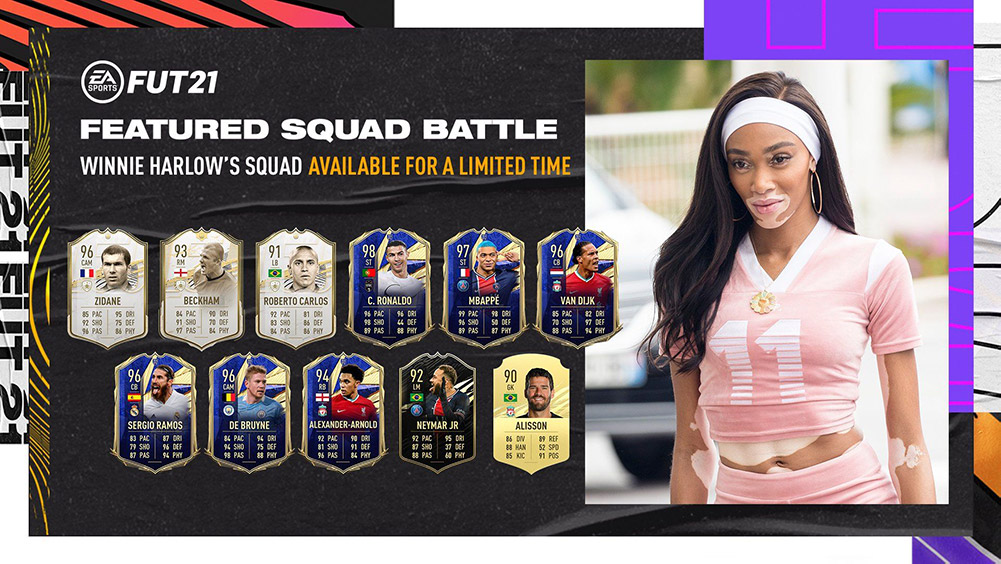 Winnie harlow escuadra lucha equipo fut 21