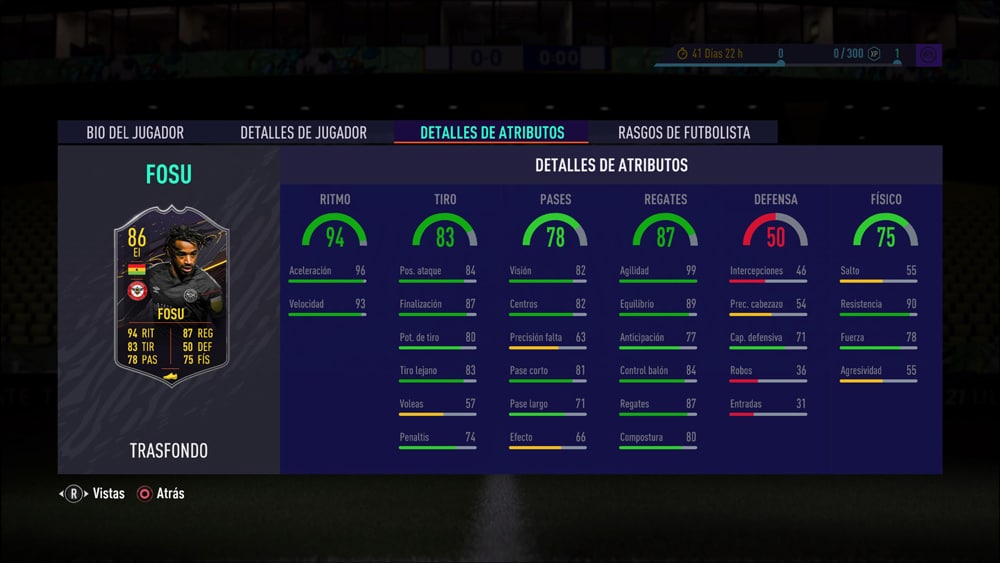 FUT 21 temporada 5 nivel 15 fosu