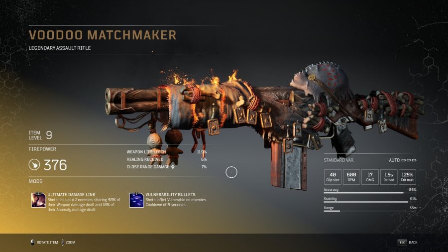 outriders armas legendarias