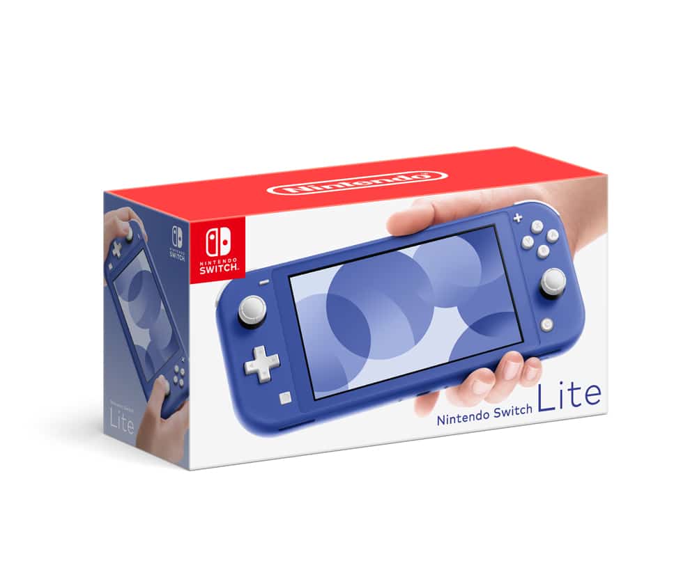 switch lite azul en la caja