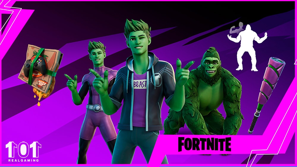 pack bundle beast boy chico bestia garfield logan skin gorila bate raven titan del sofa fortnite