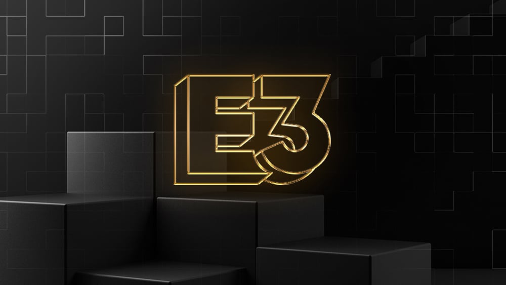 e3 2021 logo amarillo neon