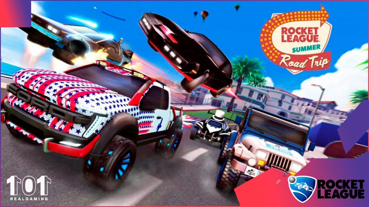 rocket league summer road trip ford jurassic world back to the future