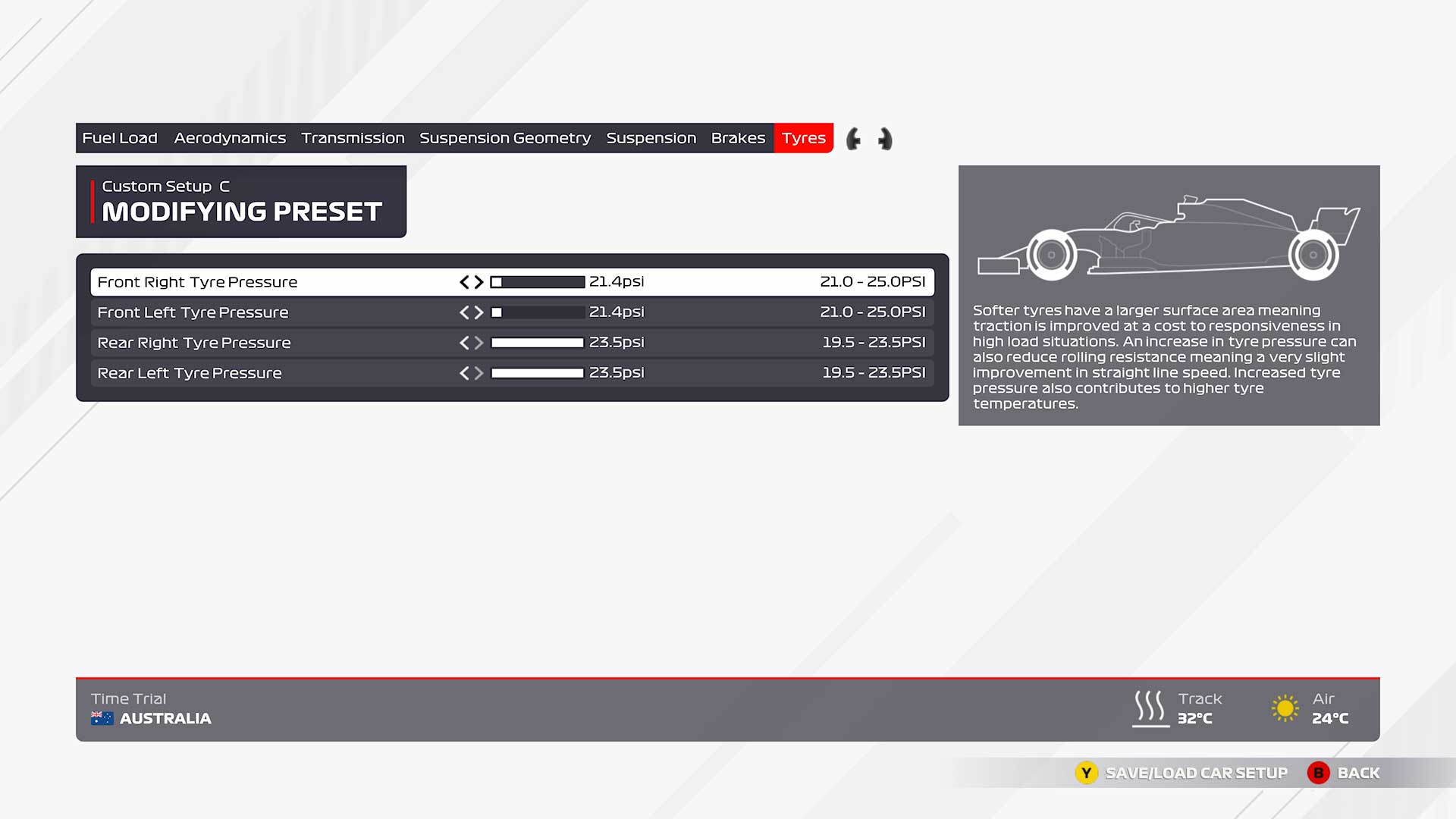 F1 2021 Australia configuracion inicial neumaticos