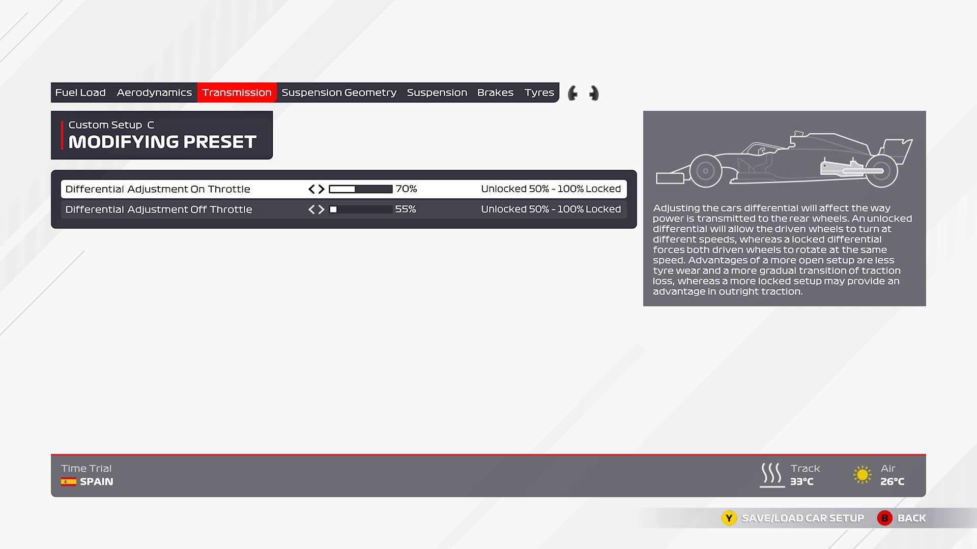 F1 2021 España configuracion inicial transmision