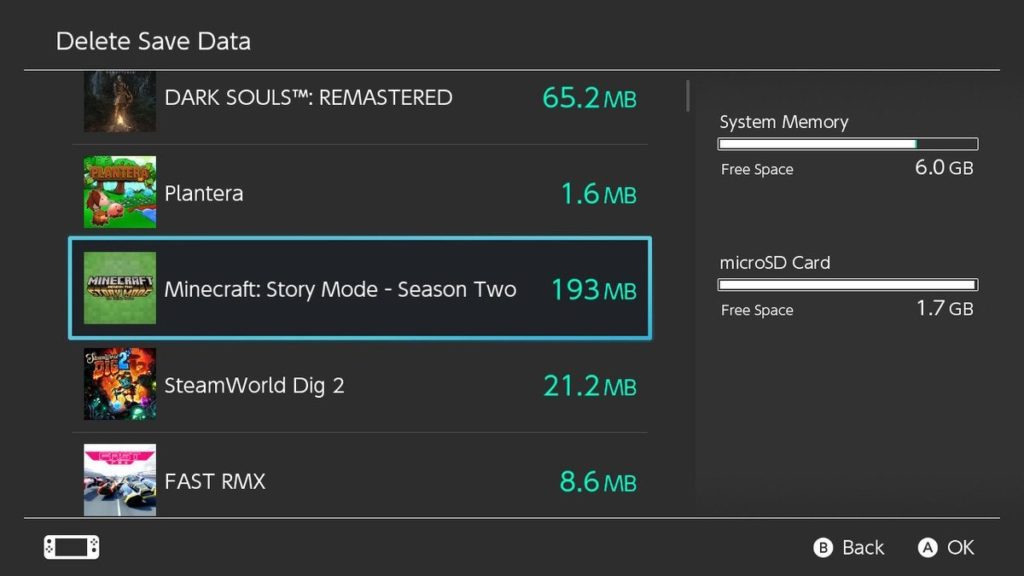 lista de juegos instalados pantalla nintendo switch