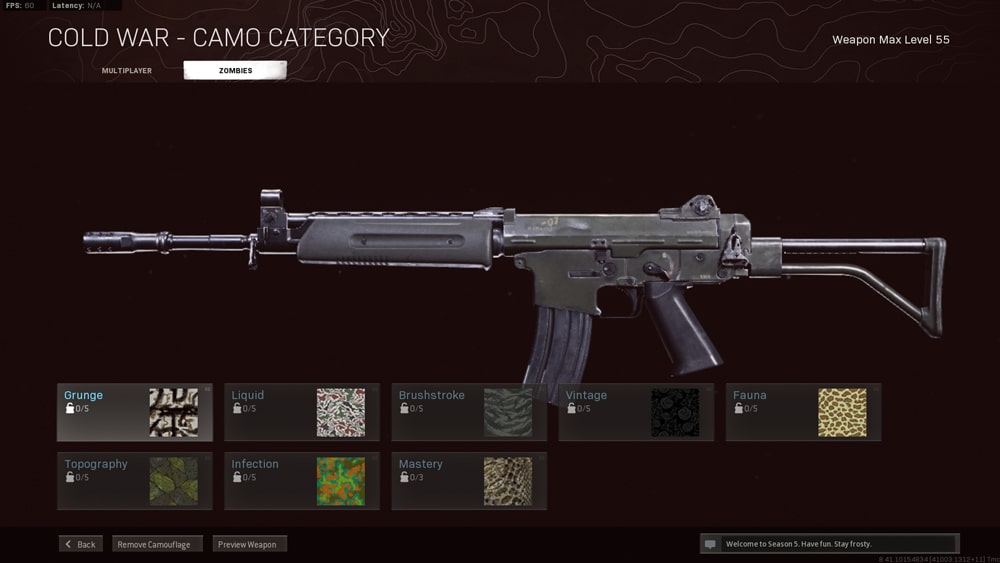 black ops cold war zombies camuflajes en warzone menu