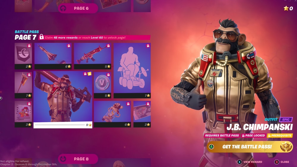 fortnite t8c2 pase de batalla jb chimpanski