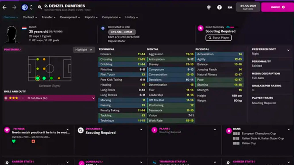 Denzel Dumfries FM22