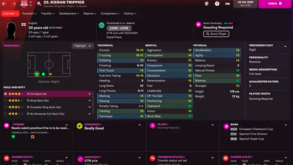 Kieran Trippier FM22