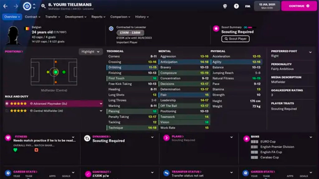 Youri Tielemans FM22