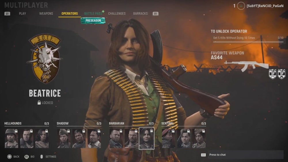 call of duty vanguard menu de operadores lanzamiento