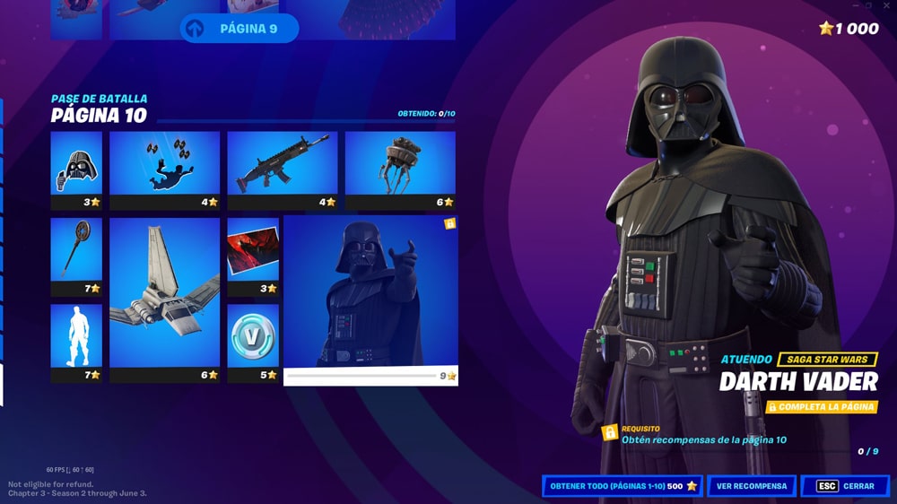 Fortnite C3T3 Pase Darth Vader