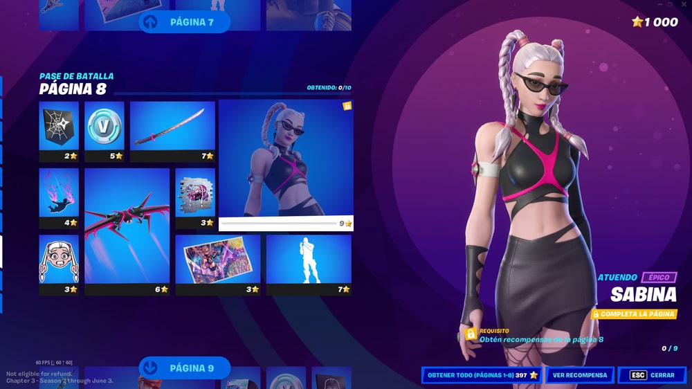 Fortnite C3T3 Pase Sabina