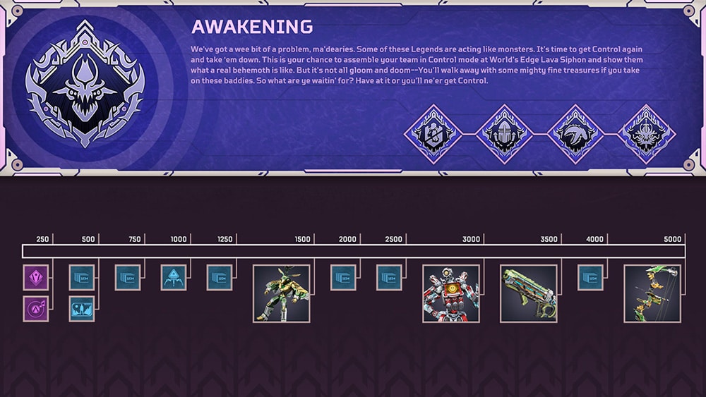 apex legends despertar registro de recompensas