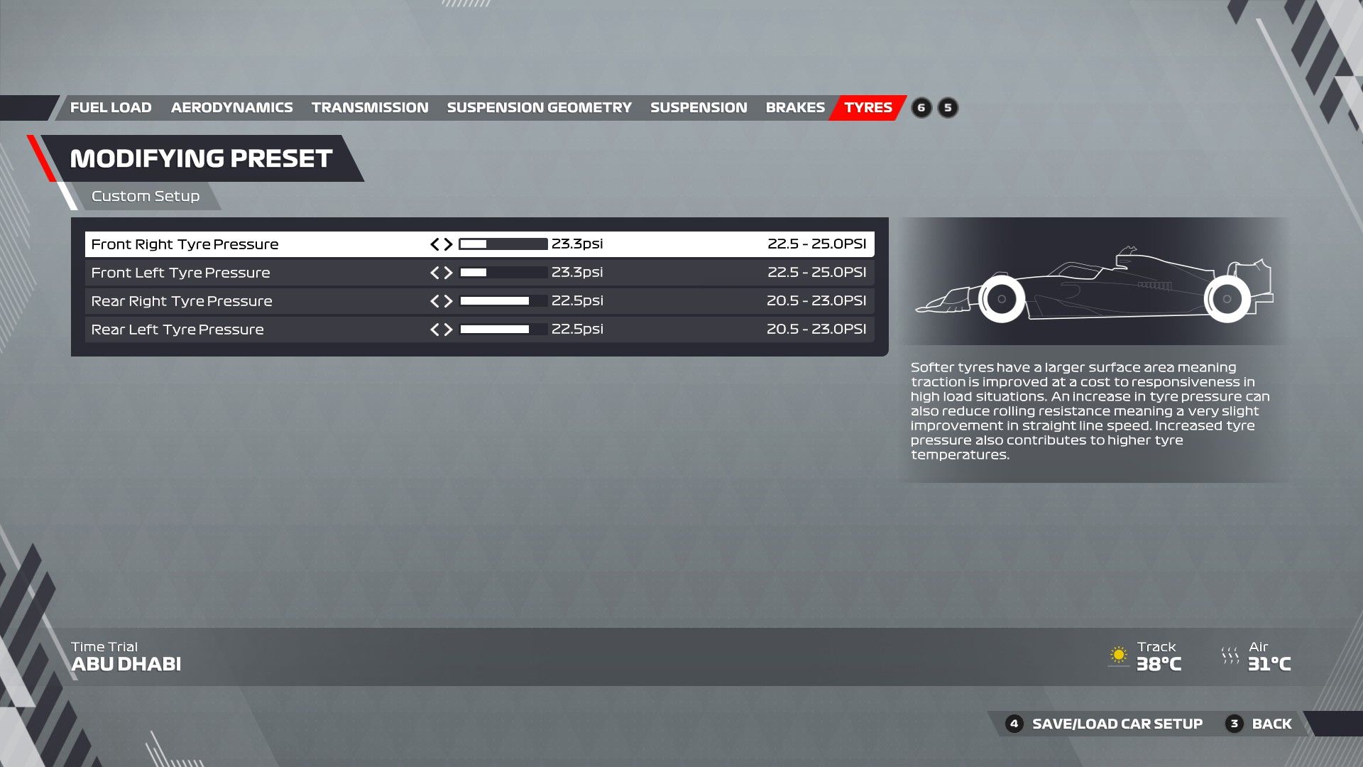 F1 22 Abu Dabi Configuración Neumáticos