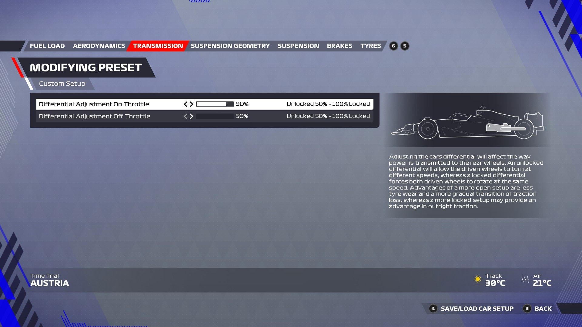 F1 22 Austria Configuración Transmisión