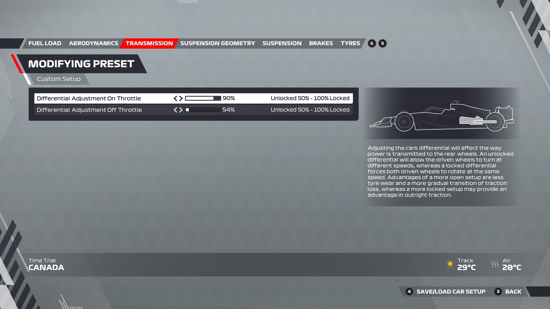 F1 22 Canadá Configuración Transmisión