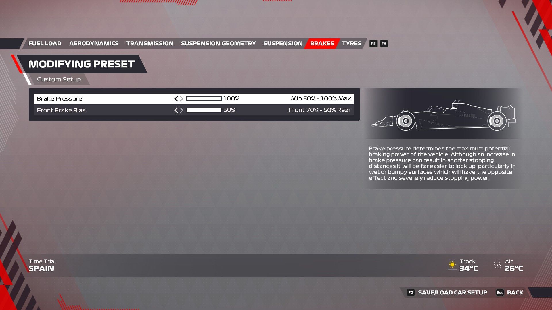 F1 22 España Configuración Frenos