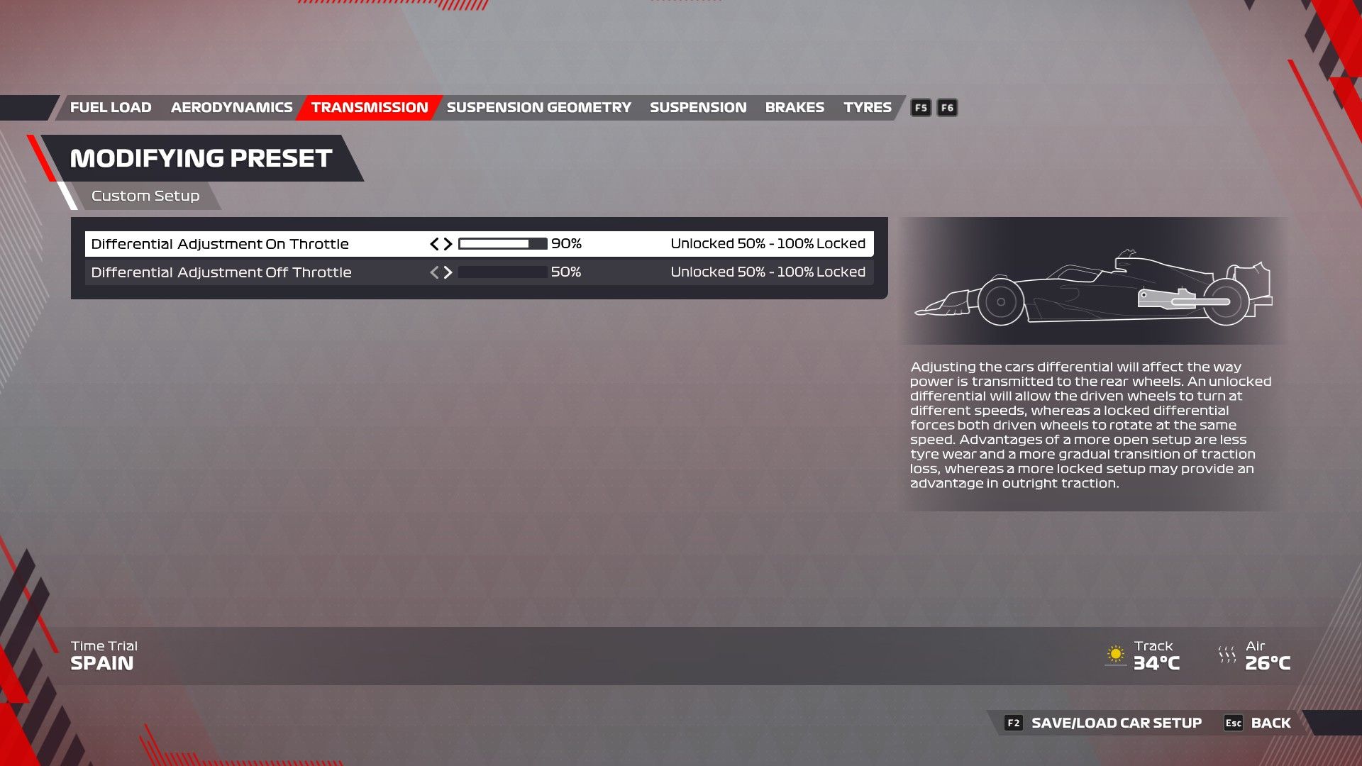 F1 22 España Configuración Transmisión