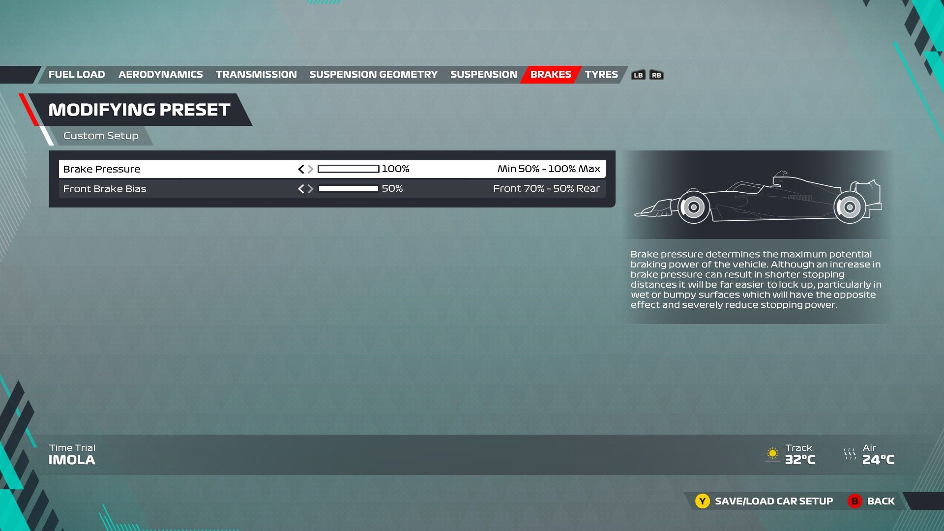 F1 22 Imola Configuracion Frenos
