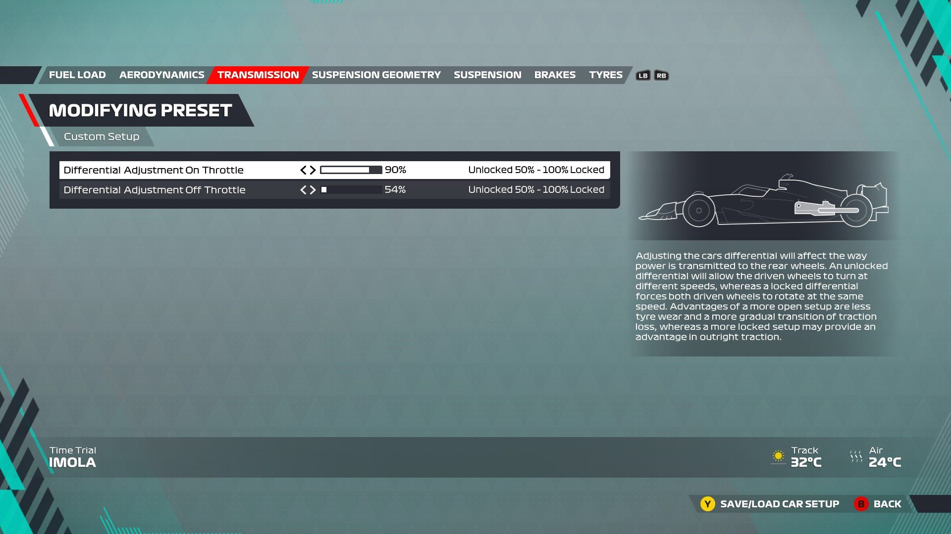 F1 22 Imola Configuracion Transmisión