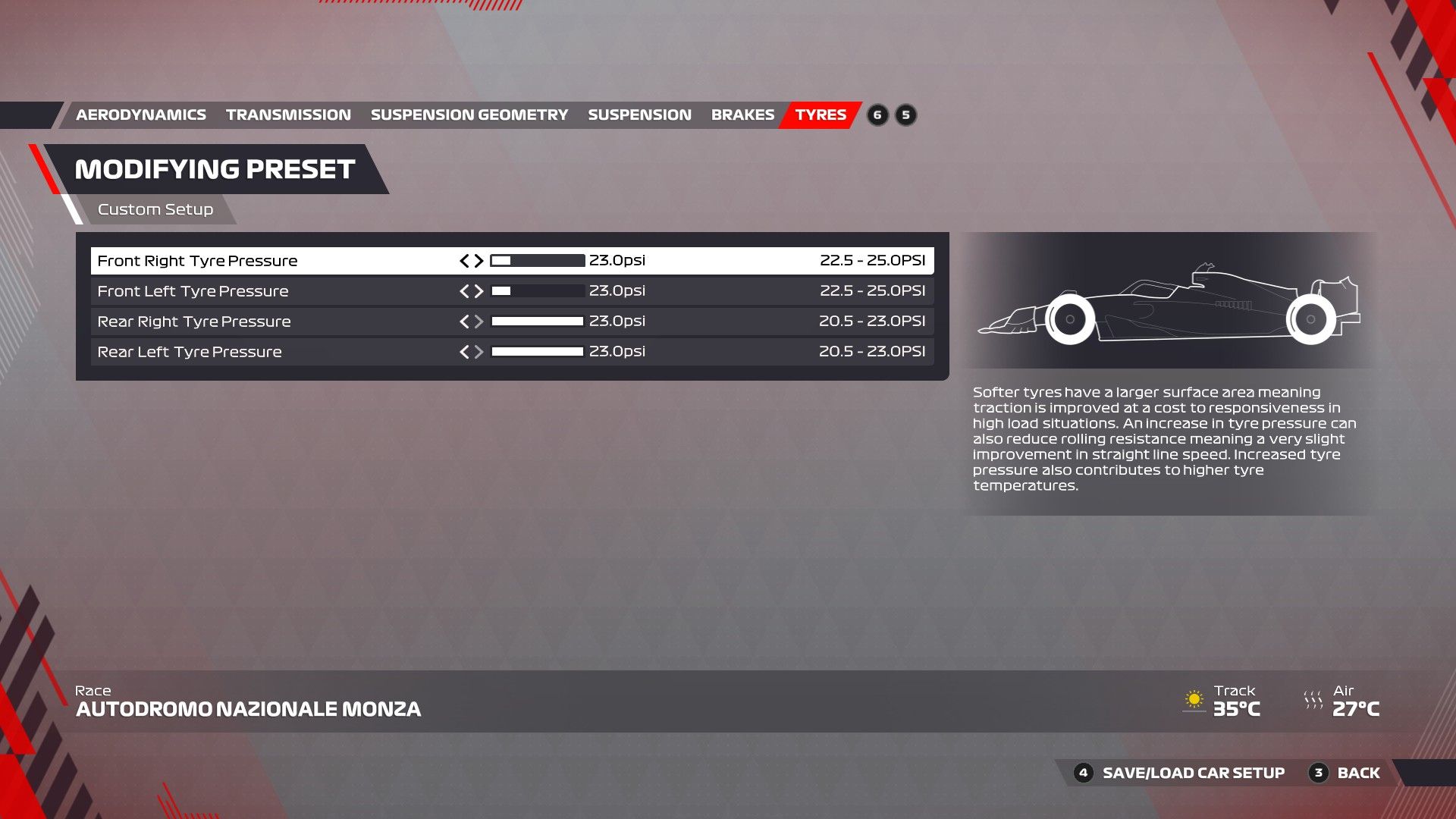 F1 22 Italia Configuración Neumáticos