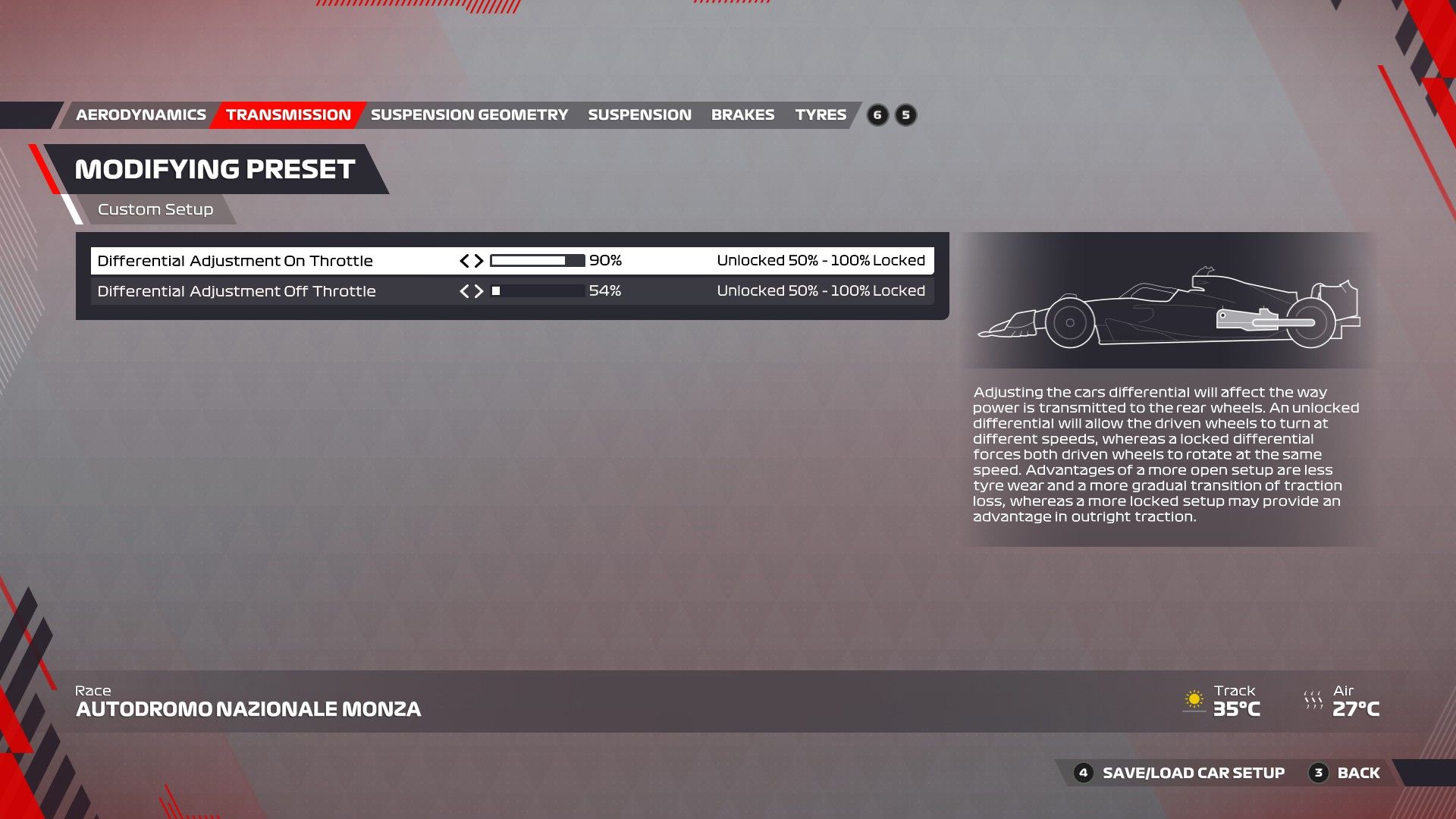 F1 22 Italia Configuración Transmisión