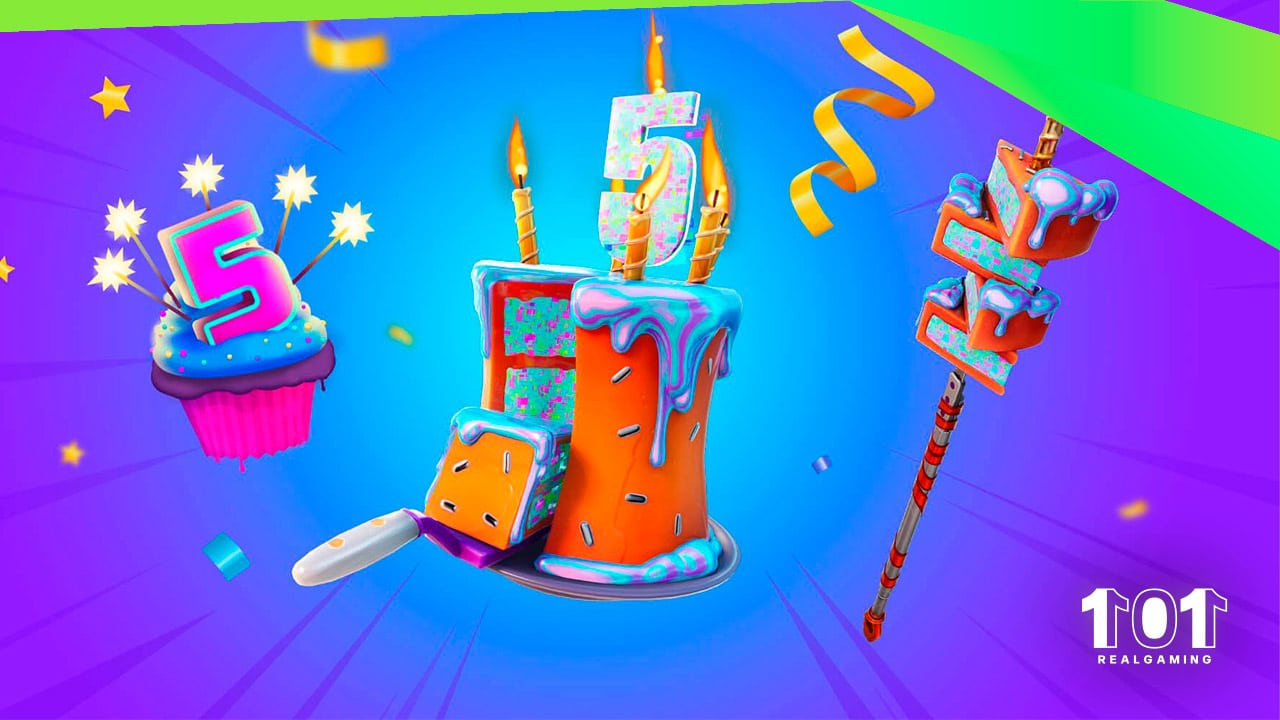 Ubicación de pasteles de cumpleaños en 5º aniversario de Fortnite