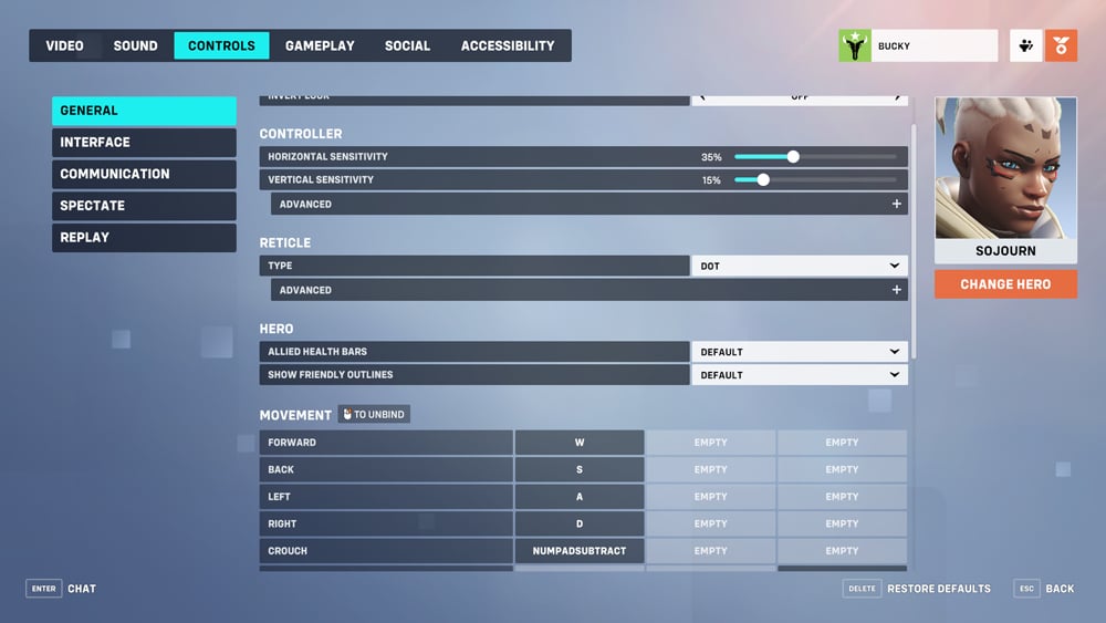 overwatch 2 cambiar mira heroe