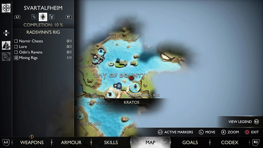 gow of ragnarok cuervos bay of bounty mapa