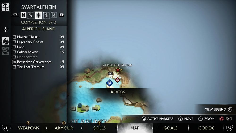 gow ragnarok cuervos alberich island 1 mapa