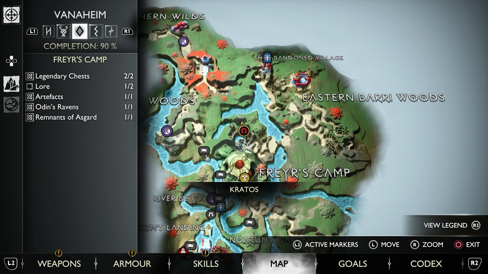 gow ragnarok cuervos freyrs camp mapa