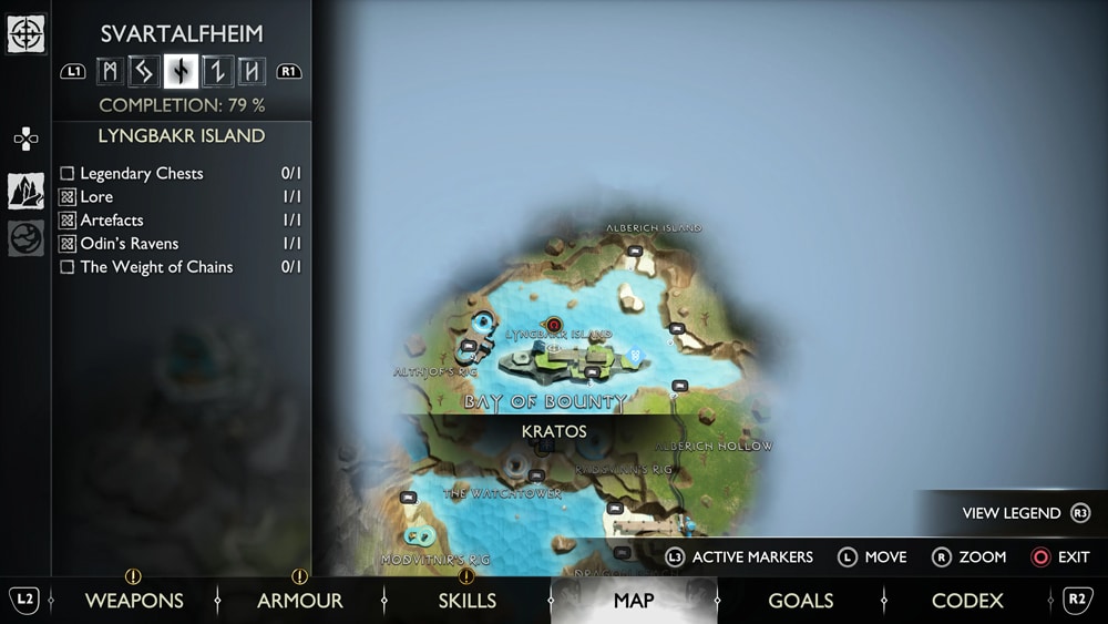 gow ragnarok cuervos lyngbakr island mapa