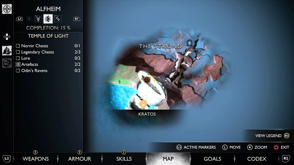 gow ragnarok cuervos temple of light mapa