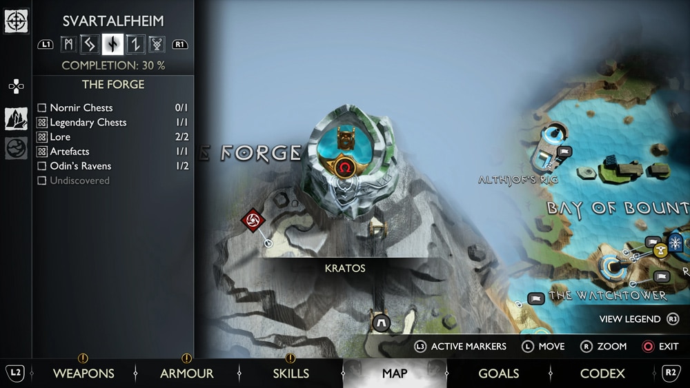 gow ragnarok cuervos the forge 2 mapa