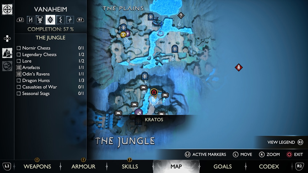gow ragnarok cuervos the jungle mapa