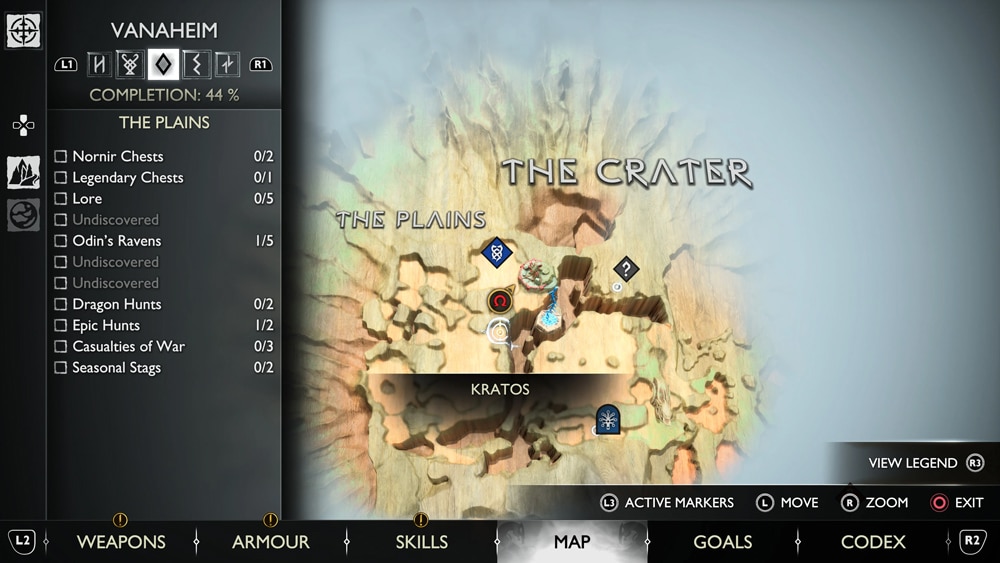 gow ragnarok cuervos the plains 1 mapa