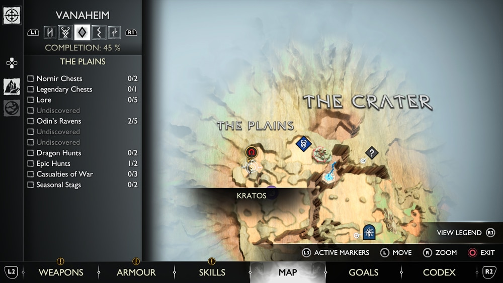 gow ragnarok cuervos the plains 2 mapa