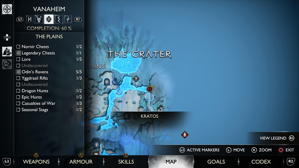 gow ragnarok cuervos the plains 5 mapa